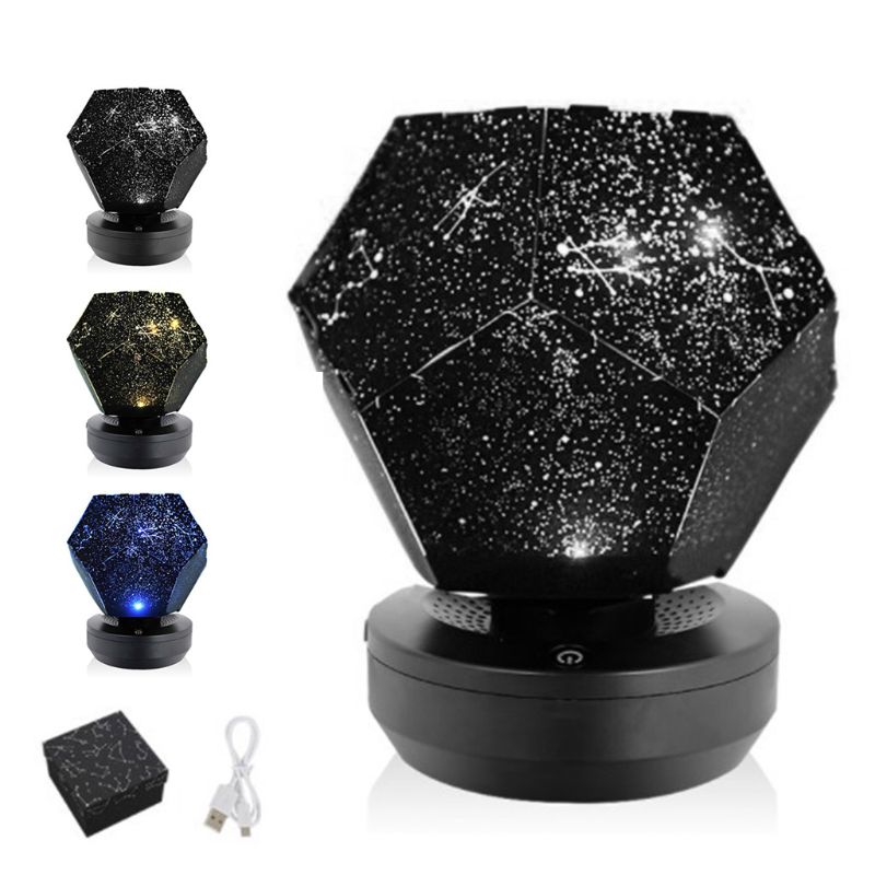 Kreatywna lampa gwiaździsty projekcja nieba USB akumulator romantyczny ręczny obrotowy gwiaździste światło lampka nocna dekoracja wnętrz