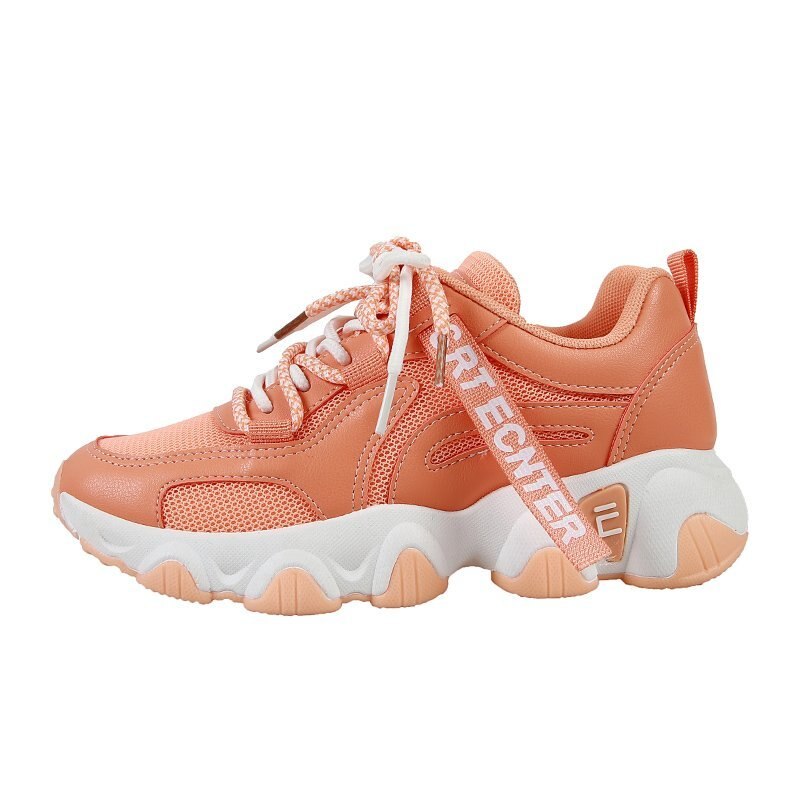Sommer high-end kvinder sko blød bund luft mesh sko gummi sko kvinder åndbare sneakers dame sko: Orange / 7