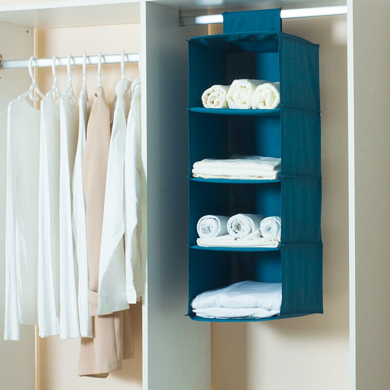 Wardrobe Hanging Organizer Storage Bags Holder for Cabinet Home Pendant Deocr Clothing Organiser Multi-Layer Boxes In Closet: 4 layers
