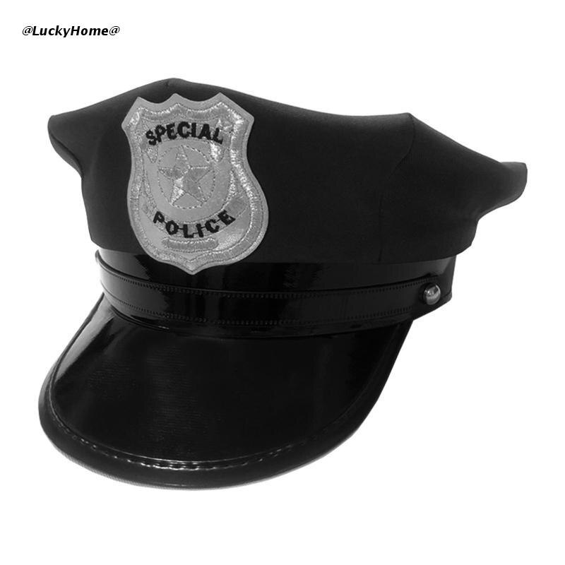 Cosplay Politie Hoed Halloween Kostuum Partij Levert Speciale Politie Props Voor Halloween Festival Kinderen Kid Karakter Spelen: Black