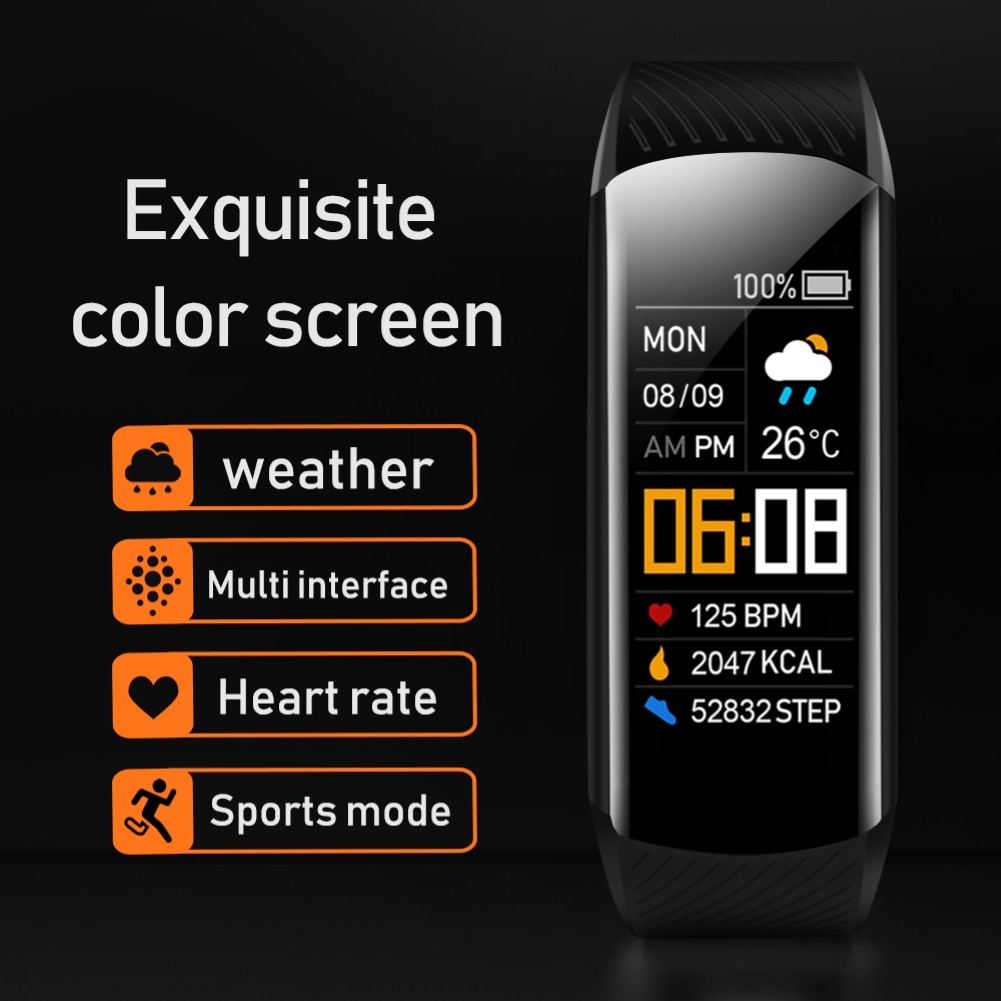C5S Bluetooth Waterproof Heart Rate Sleep Monitor Fitness Sports Smart Bracelet