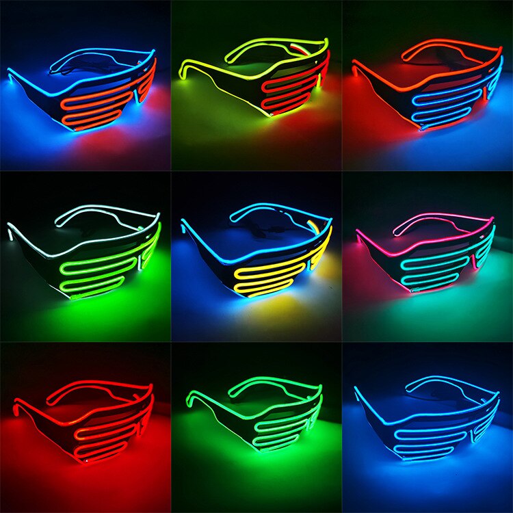 LED Luminous Glasses Halloween Glowing Neon Christmas Party Bril Flashing Light Glow Sunglasses Glass Festival Supplies Costumes