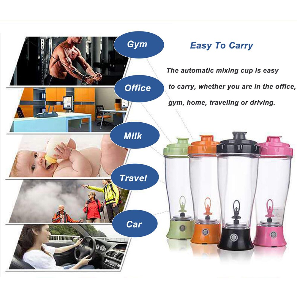 Agitateur de protéines automatique de 300ML, bouteille Portable, mélangeur d&#39;eau puissant, tasse de mélange, tasse à secouer électrique