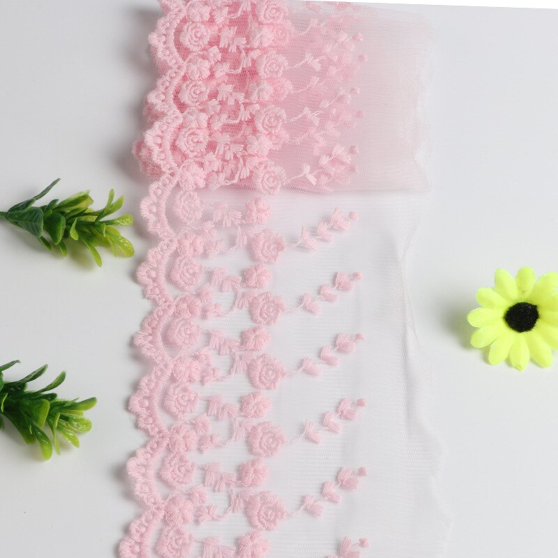 2Yards Bloem Kant Stof Voor Jurk Kant Lint Roze Katoen Venetië Lace Trim Wedding Geborduurde Diy Naaibenodigdheden Ambachtelijke 10Cm