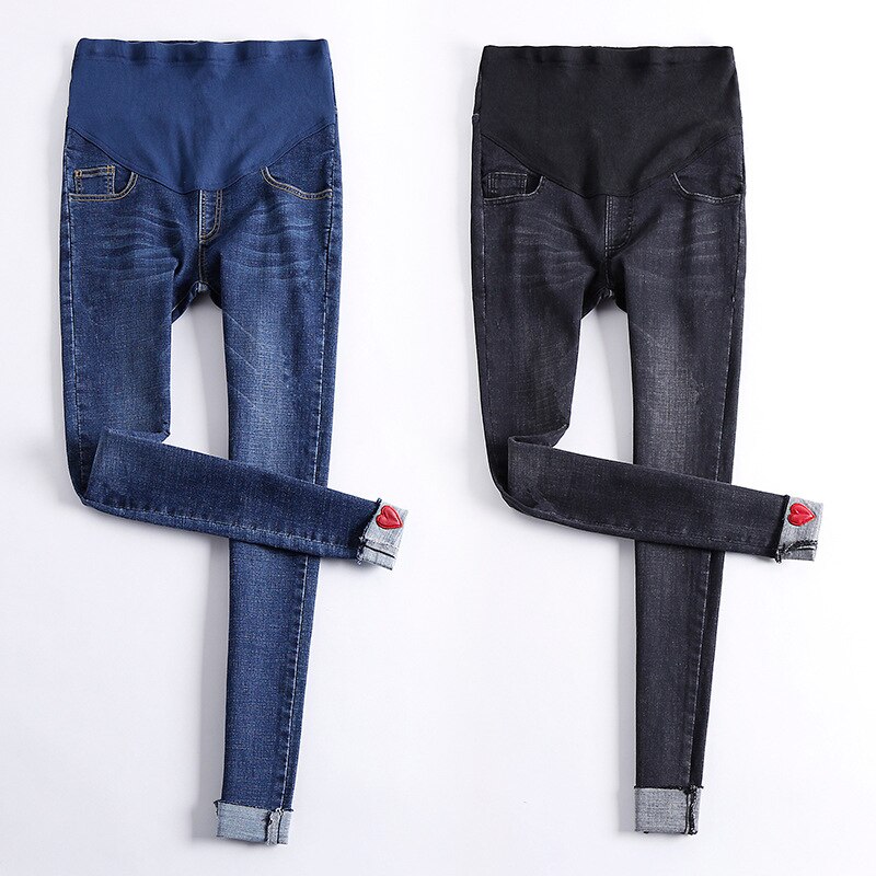 strecken blau jean Overall Für Schwangere Frauen Mutterschaft Hosen Dünne Jeans Pflege Schwangerschaft Kleidung Bauch Maternidad Jean