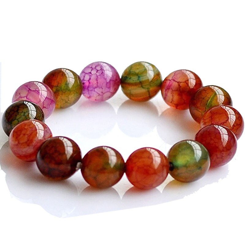 Candy Color Agates Bracelet Mix Color Semi-precious Stone Onyx Beads Strand Bracelets for Women Men Handmade Loose Beads Jewelry