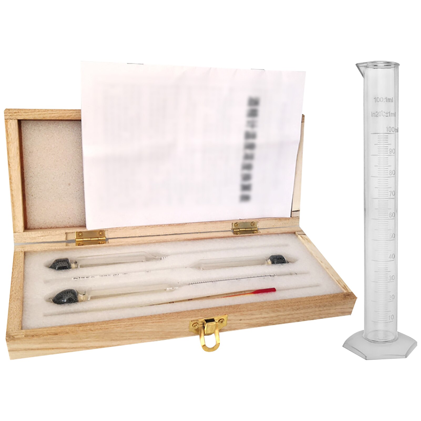 Meten Nauwkeurige Alcohol Hydrometer Set Wijn Bier 100Ml Cilinder Whisky Met Houten Box Tester Geest Liquor Home Brew