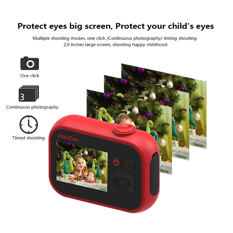 Cámara de vídeo portátil con pantalla LCD de 1080P, zoom 4x, cámara para niños, carga USB