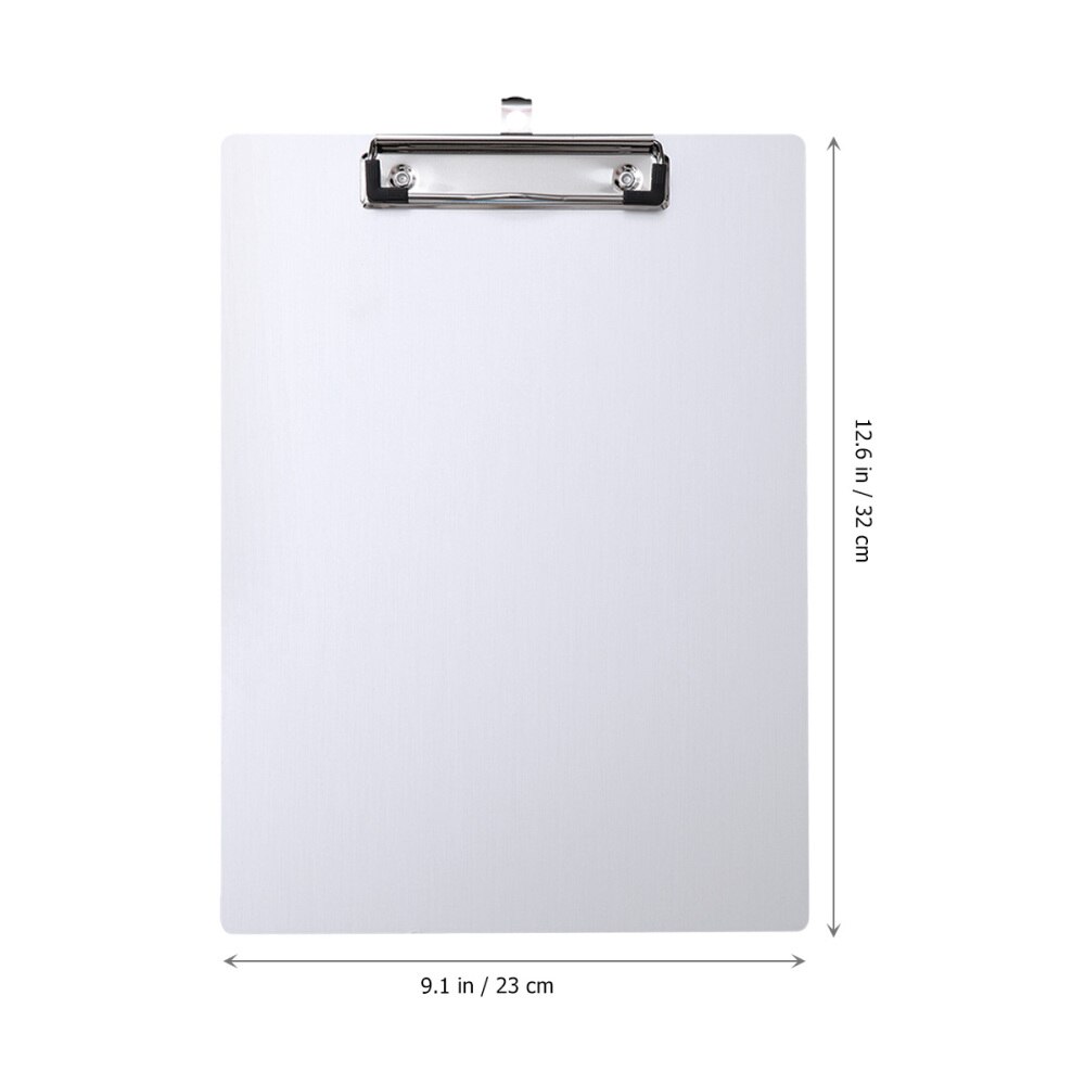 A4 Aluminum Clipboard Paper Holder Metal Clipboard File A4 Binder Holder for Office School Worker (Silver)