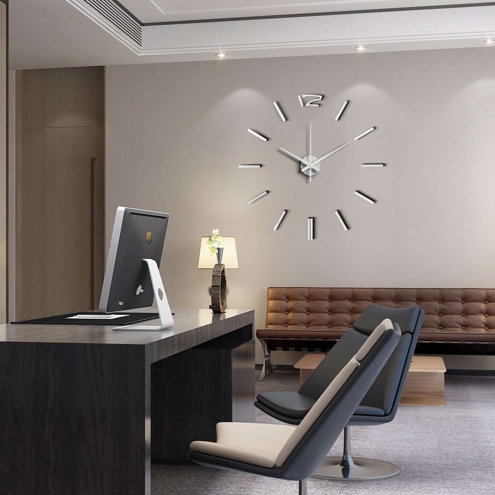 50cm 3D Wanduhr Moderne DIY Acryl Spiegel Aufkleber Uhr für Wohnzimmer Schlafzimmer Wohnkultur Große Stille elreloj Wandbild