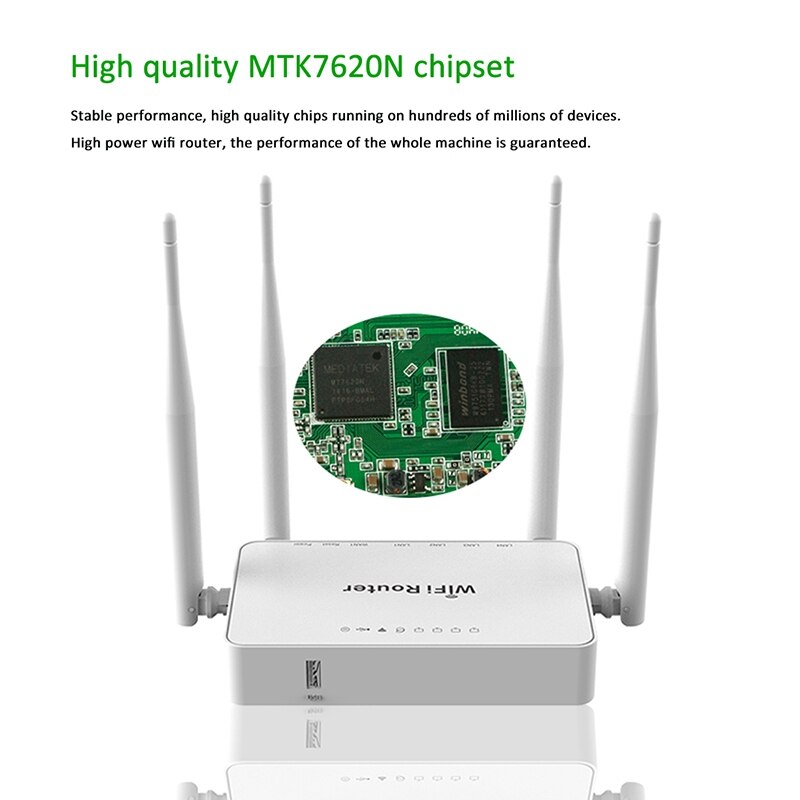 Wireless WiFi Router 300Mbps WiFi Router with 1 Wan 4 Lan Wireless Access Point,Internet Wifi Router for Usb Modem-EU Plug