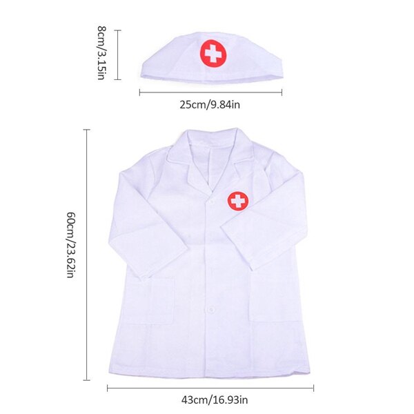 Barn läkare rollspel kostym utklädningsset doktor labbrock kit cosplay för småbarn skrubb extra verktyg