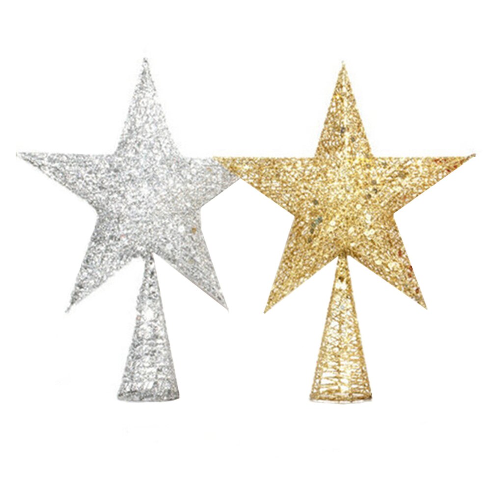 2 Stuks Kerst Aantrekkelijke Creatieve Unieke Party Prop Iron Art Ornament Boom Top Ster Voor Thuis Hotel