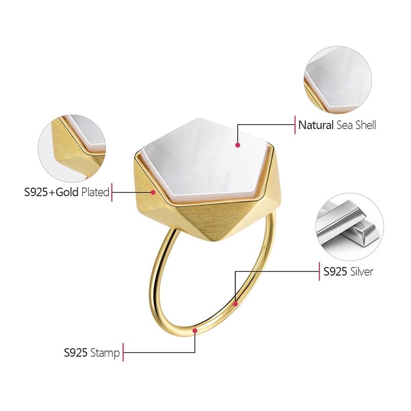 Lotus Fun Real 925 Sterling Silver North European Style Geometric Angles Fine Jewelry Rings for Women