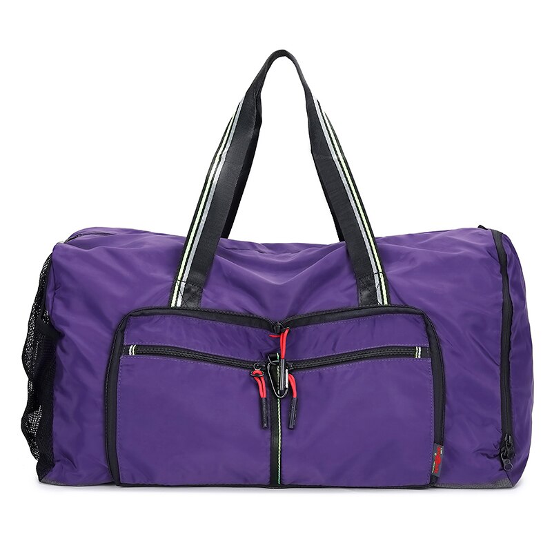 Yinjue Reistas Grote Vrouwen Reizen Handbas Weekender Sport Tas Op Wielen Man Nylon Opvouwbare Bagage Grote Capaciteit Duffle tas: Paars