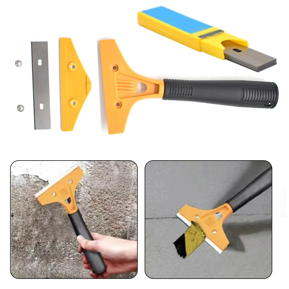 Tragbare Fliesen Boden Schaber Klingen Reinigung Schaufel Cutter Für Glas Boden Fliesen Reinigung Renovierung Liefert Mit 10 stücke Klingen