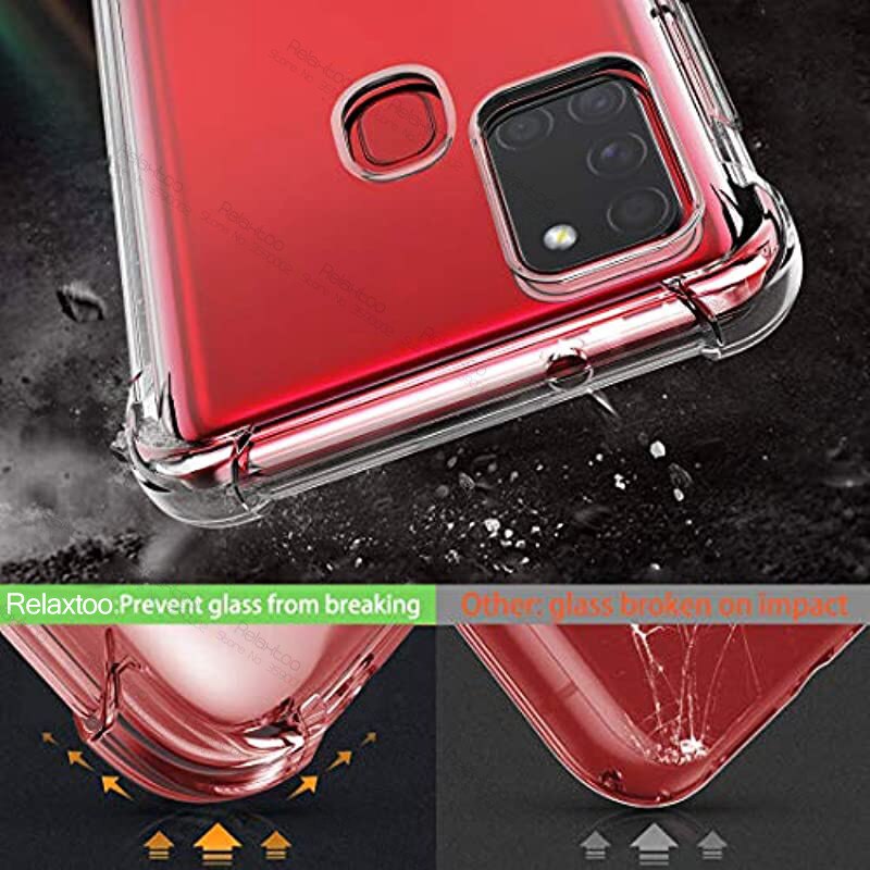 Für samsung a21s fallen transparent klar fallen Für samsung Galaxis a21s eine 21s a217F sm-a217F/ds telefon weichen tpu abdeckung coque fundas