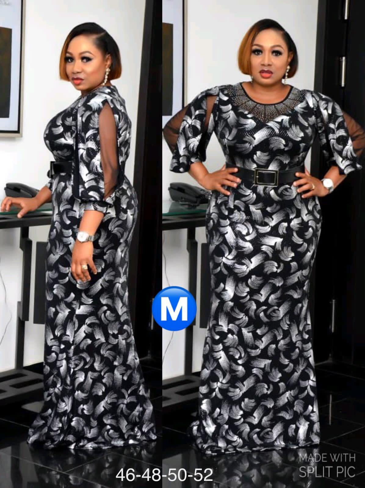 5XL 6XL Puls Size Dashiki African Dresses For Women Clothing Sequins Muslim Abaya Maxi Dress Bazin Riche Big Size 4XL: Silver / 6XL