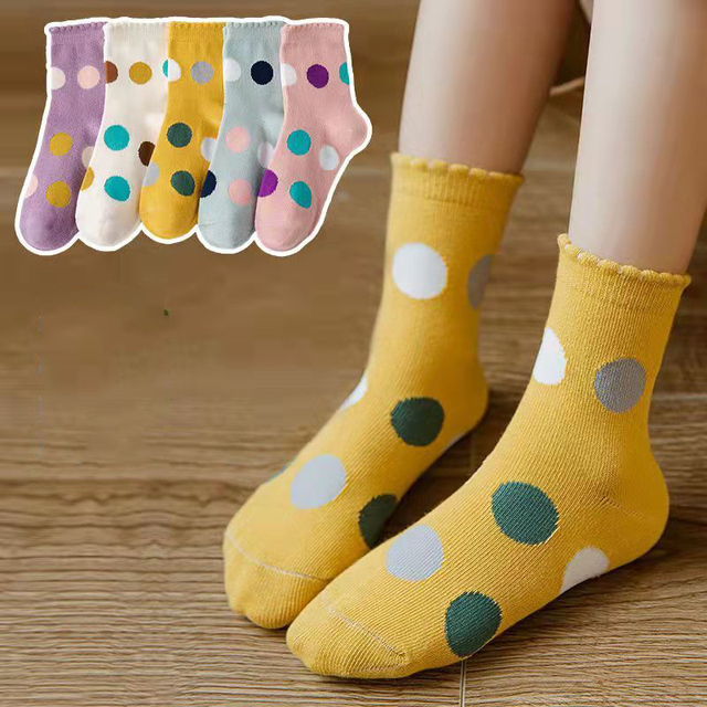 5 paia/lotto 1-12Y bambini calzini di cotone caldo autunno inverno bambini calzini tubo centrale simpatico cartone animato ragazzi ragazze pettinato calzini di cotone: Color 4 / 0-1 year old
