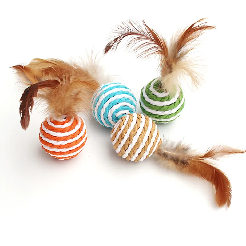 Varita de juguete para gatos, varita de plumas con campana, jaula para ratón, juguetes de plástico Artificial colorido, juguete de rompecabezas para gatos, suministros para mascotas, Color aleatorio, 1 ud.: Verde