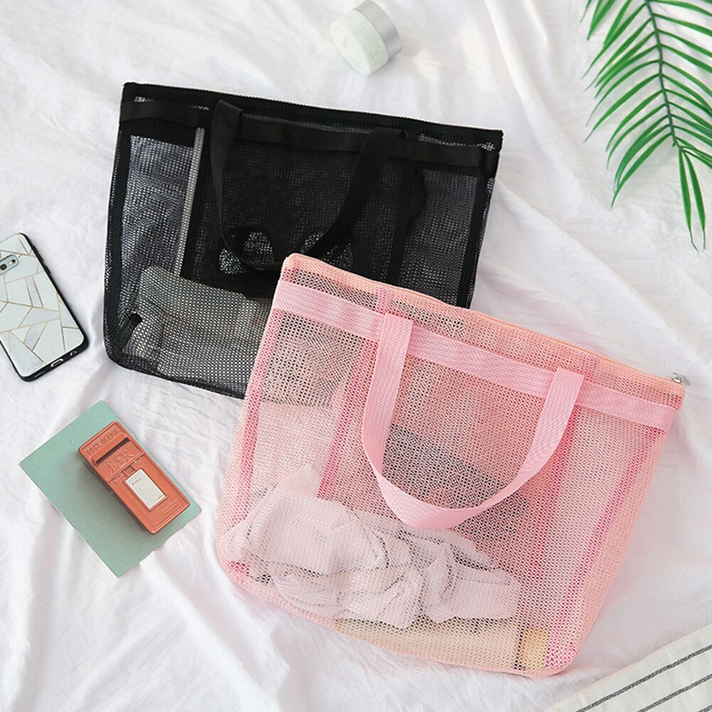 Women Mesh Transparent Bag Double-layer Heat Preservation Large Capacity Picnic Beach Bags beach park sports Shoulder ba