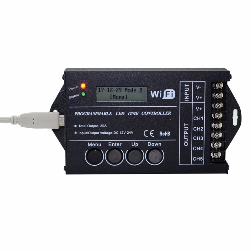 Tc421 Wifi Time Programmable 5Ch Output Led Strip Light Controller, Widely Used In Aquariums, Fish Tank, Plant Grow
