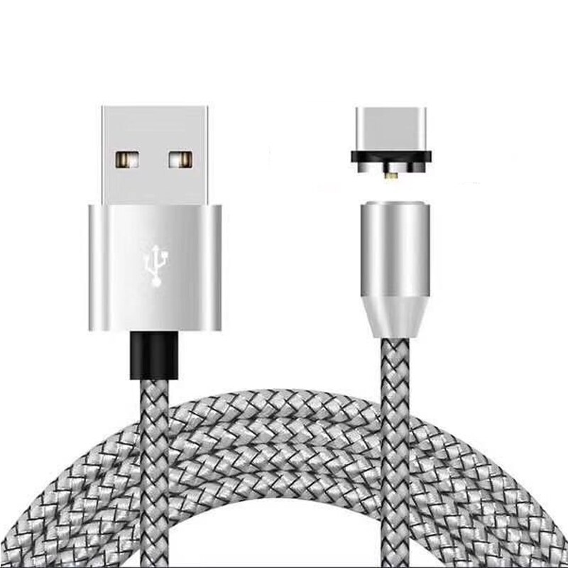 Opladen Micro Usb C Magnetische Kabel 1M Super Telefoon Type-C Magneet Charger Microusb Voor Iphone Samsung Mobiele telefoon Kabels: Zilver / for micro usb