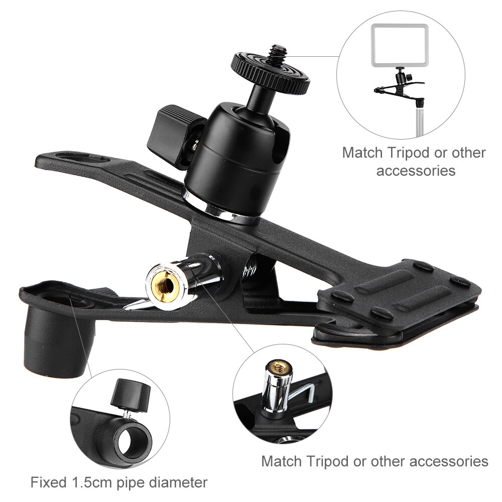 Accessoires d'appareil photo photographique en métal avec tête sphérique pince vigoureusement Super Clip multifonctionnel