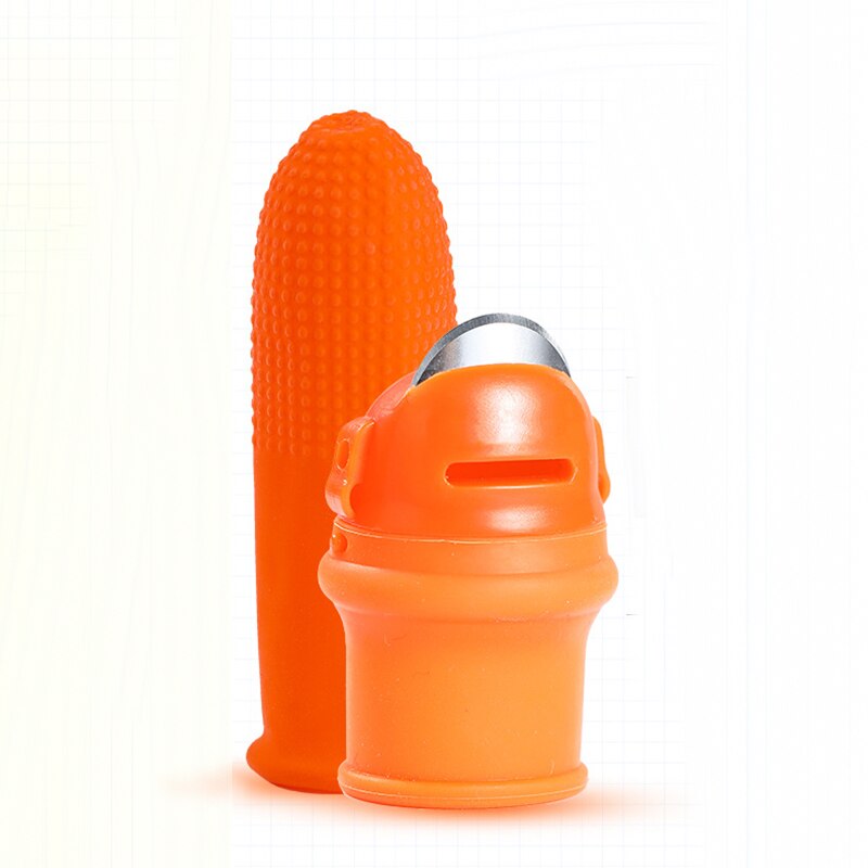 Silikon Finger Schutz mit Klinge für Obst Gemüse Daumen Messer Finger Schutz Küche Spielereien mit 5 Silikon Fingerlinge