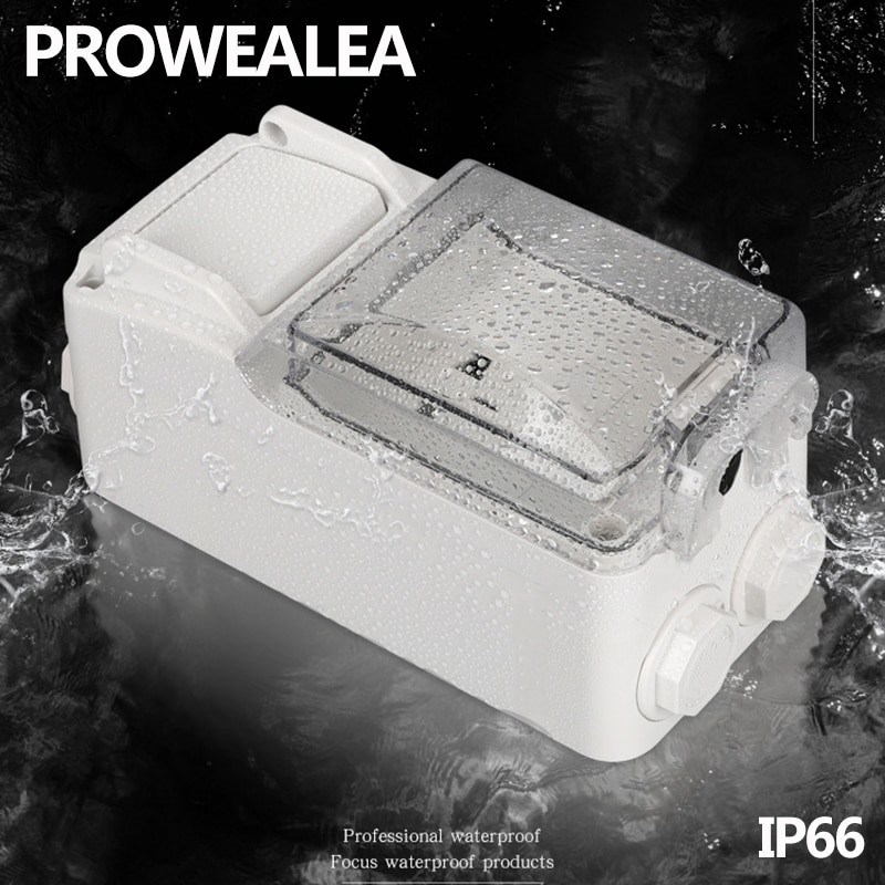 Weatherproof Socket IP66 Waterproof Switch Socket weatherproof switch Outdoor Wall Power Socket Electrical Outlet Grounded