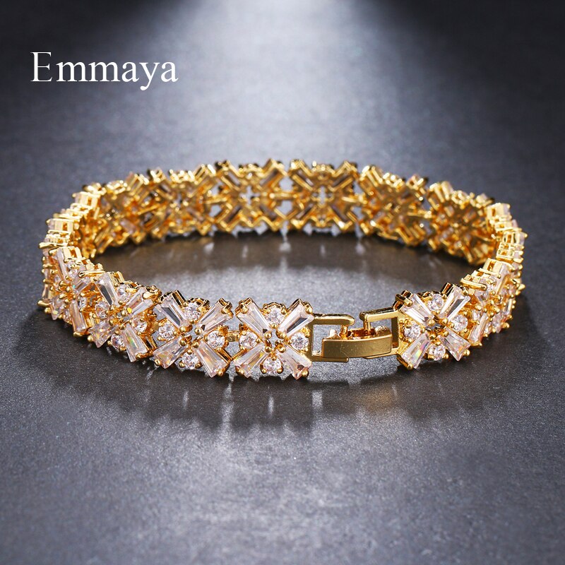 Emmaya Luxury Bracelet Crystal Bracelets For Women Charm Bracelets &amp; Bangles Female Bridal Wedding Jewelry