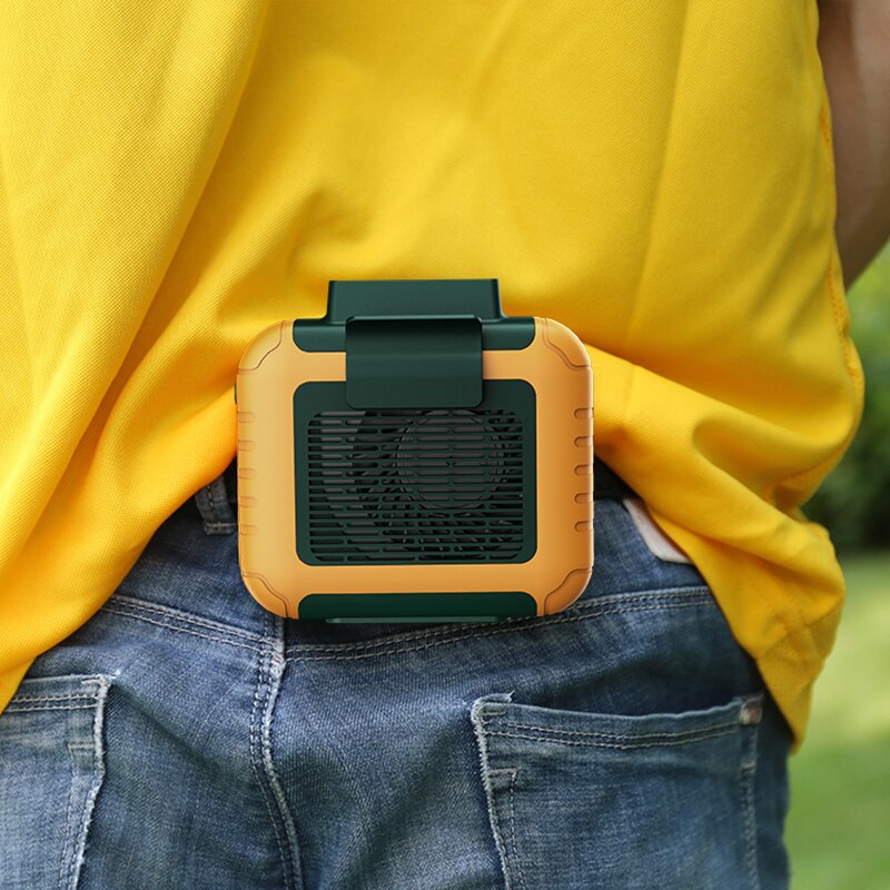 Mini Portable Fan Waist Clip Fan USB Rechargeable Air Conditioner 6000Mah for Outdoor Working Camping Fishing Leafless fans
