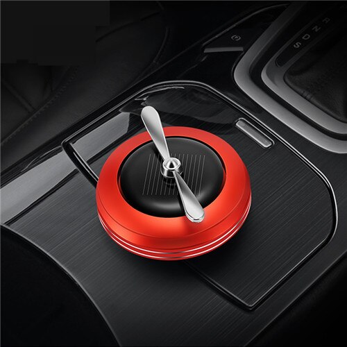 2020 Profumo solare Supporto Elica Automatico Ruotato macchina Bevanda Rinfrescante di aria Diffusore di aroma Interni auto Purificatore D'aria Ornamenti: Rosso