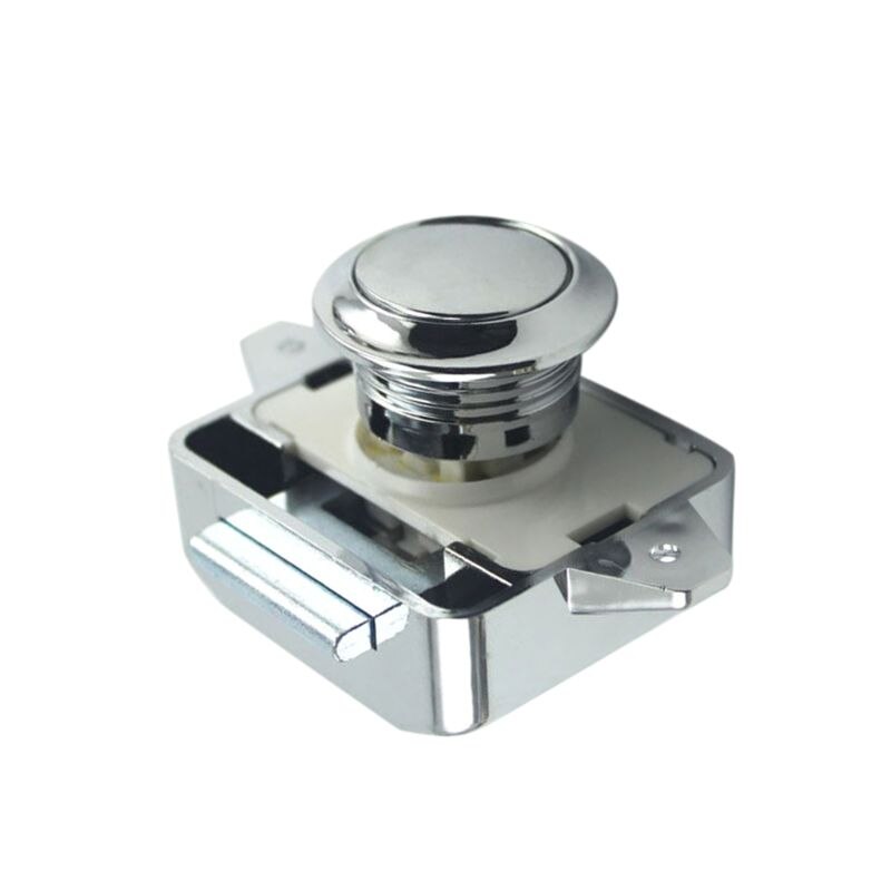 Camper Car Push Lock RV Caravan Boat Motor Home Cabinet Drawer Latch Button Locks For Furniture Hardware: Chrome
