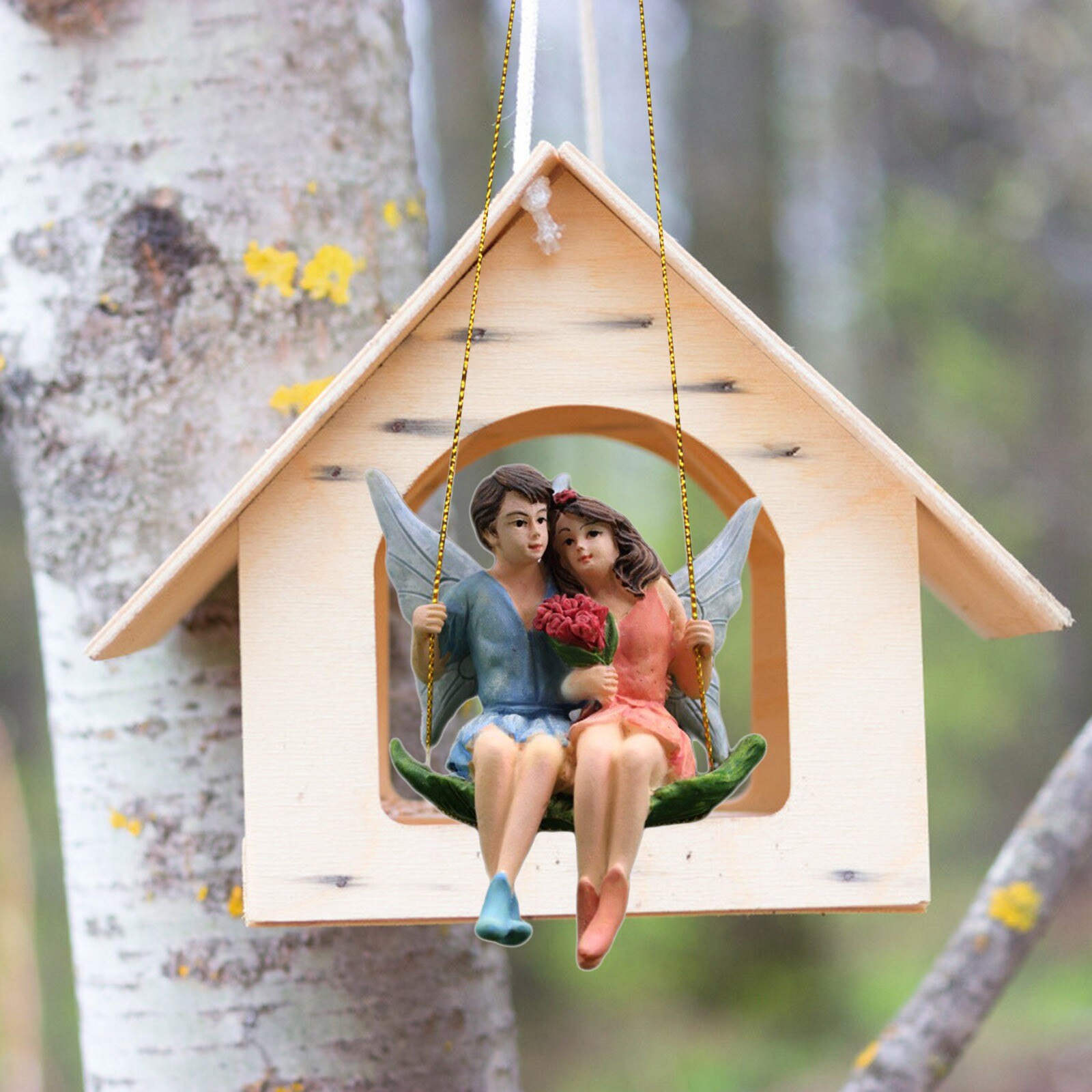 25# 1Pcs Fairy Angel Figurines Home Ornament Fairy Garden Miniatures Resin Beautiful Girl Figurines Wedding Souvenirs