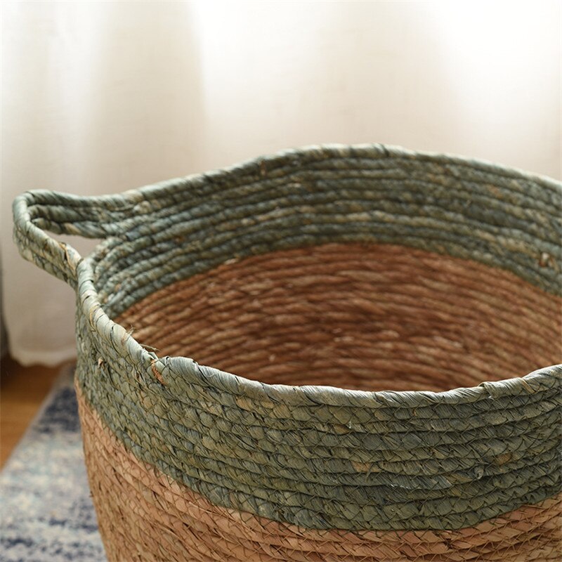 Panier de rangement pliable naturel jonc de mer rotin paille en osier pliant Pot de fleur paniers jardin planteur fournisseur de blanchisserie
