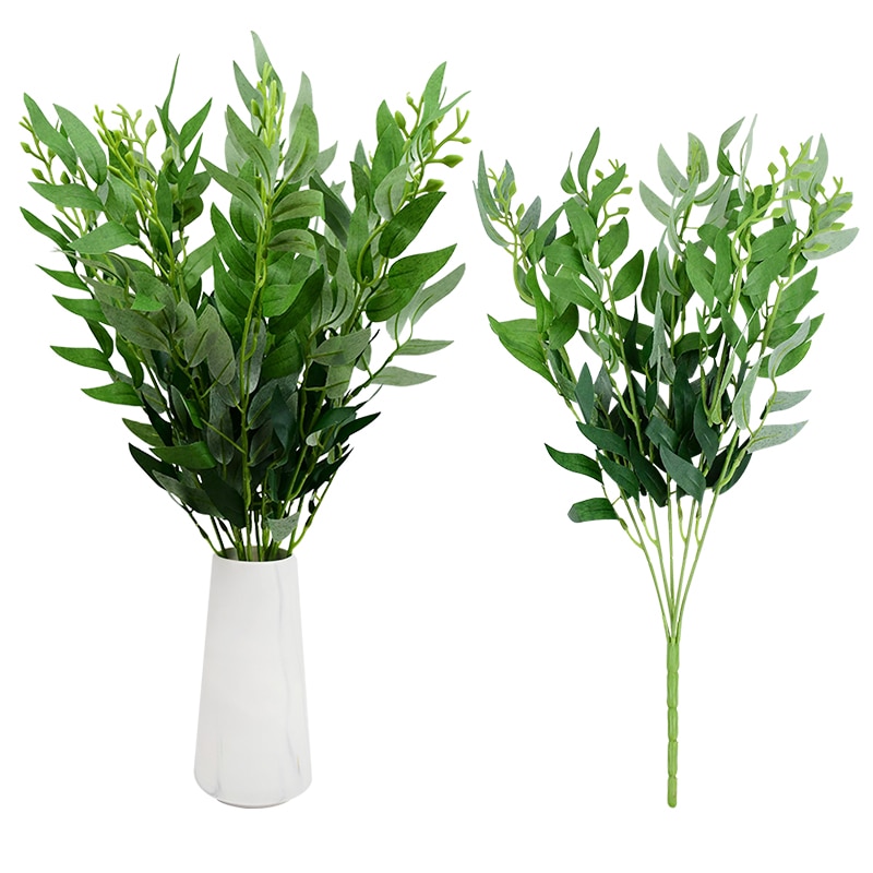 Ramo de hojas de sauce Artificial de seda, 52cm, hojas verdes, flores, decoración para sala de estar, arreglo, suministros de boda