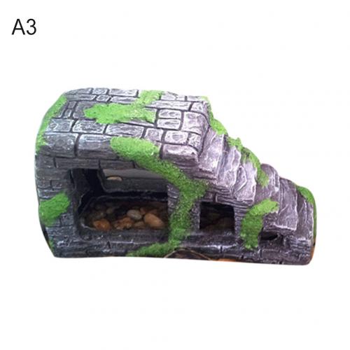Aquarium Fish Tank Simulation Pet Turtle Terrace Resin Turtle Step Climbing Terrace Island Reptile Hide Point Aquarium Landscape: A3