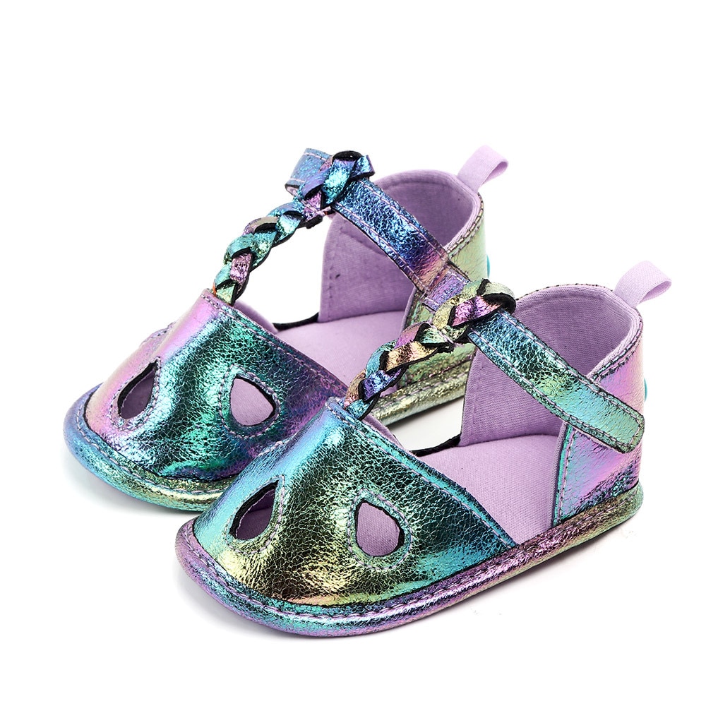 Gradiënt Sandaal Mooie Baby Baby Meisje Zachte Zool Peuter Schoen antislip Sandalen Mocassin Mermaid Kleur Schoenen Voor Verjaardag party