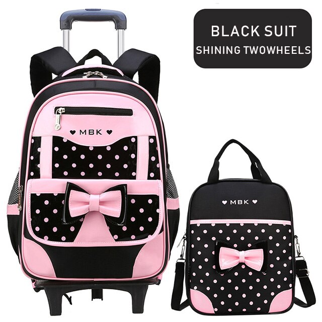 Kinderen Schooltassen Kinderen Reizen Rollende Bagage Tas Trolley School Rugzak Meisjes Rugzak Kind Boek Tas 3 Wielen Schooltas: SB-2