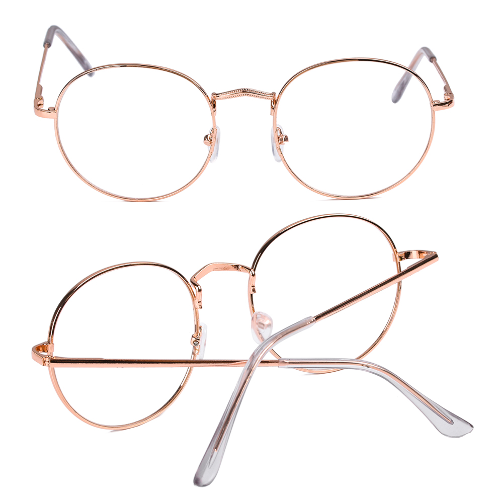 Runde lesebriller ferdig metall vintage optiske briller overdimensjonerte briller ramme presbyopiske briller optisk brille