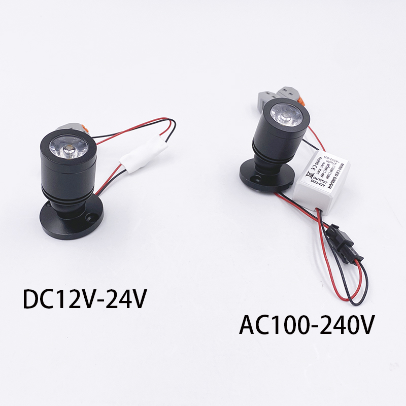 Mini focos LED para techo, luz descendente de 110V, 220V, DC12V, 24V, puntos montados en superficie, gabinete, mostrador, escaparate de joyería, ajustable, 1W, 3W