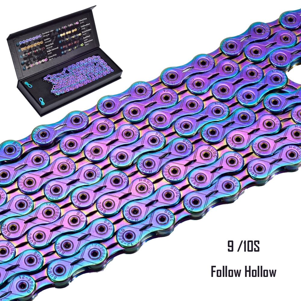 Bicycle chain Rainbow SUMC mountain bike road bike shifting chain 9 10 speed Chain with missinglink X10SL chain