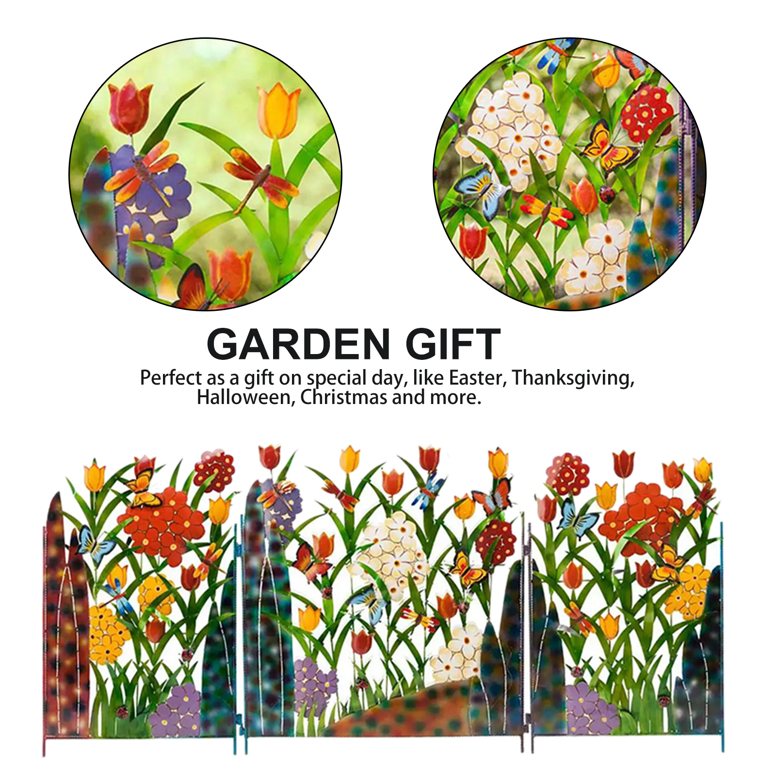 Pali da giardino barriera ornamenti in miniatura per recinzione artigianato in ferro battuto multicolore per decorazioni esterne per cortile terrazza