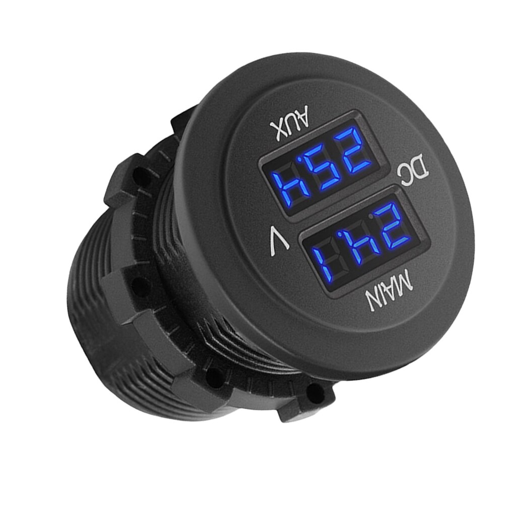 thumbnail image 2 of 12-24V Dual Battery Monitor LED Voltmeter – Marine, Car, Boat, RV – Blue/Red/Yellow/Green Display 2 of 6
