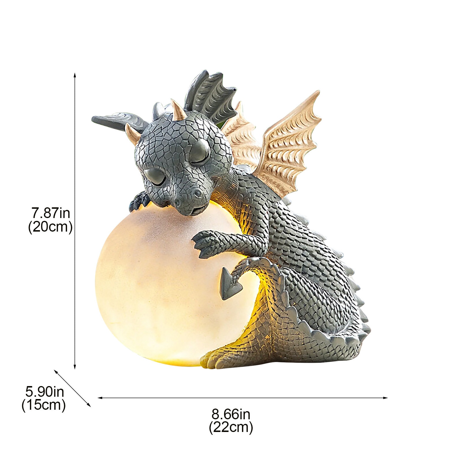 Dragon Garden Decoration Solar Lamp Resin Dragon Meditated Statue Decorations Resin Dragon Jardin Garden Home Decor Accessories