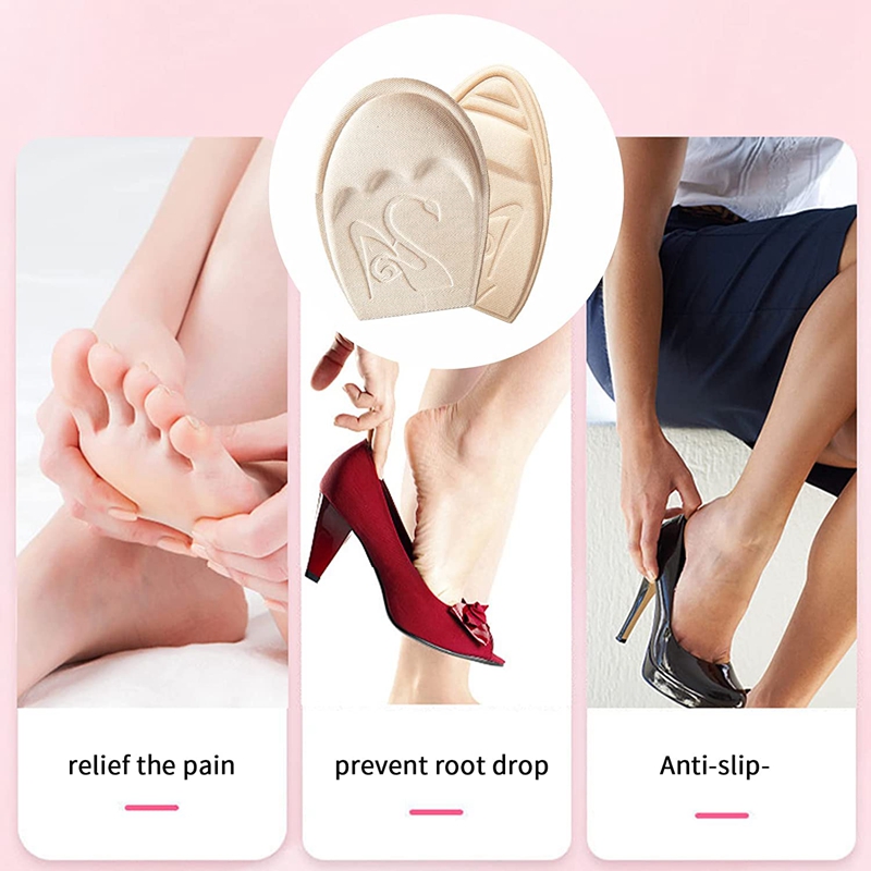 Coussinet avant-pied pour femmes, talons hauts, demi-semelle intérieure, bouchon d'orteil, réduit la taille de la chaussure, coussinets antidérapants, Anti-douleur, semelles intérieures pour chaussures
