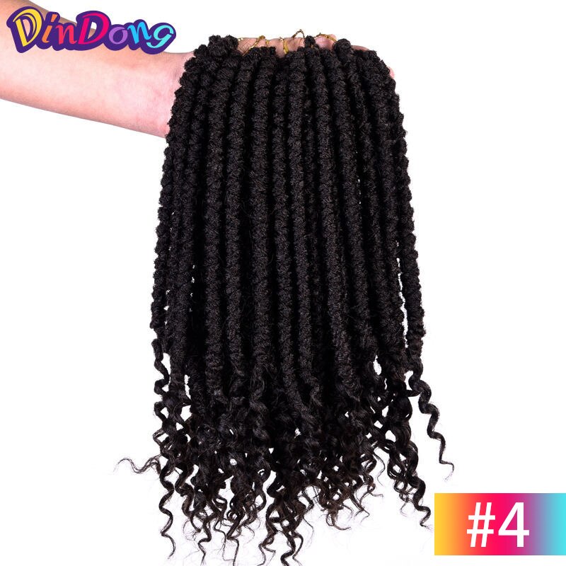 DinDong-Extensions de tresses sénégalaises, tresses au Crochet, tresses synthétiques pures pour femmes, 12 pouces, 12 racines: n ° 4 / 9 Pcs/Lot