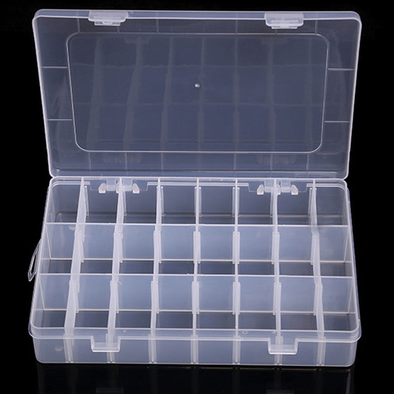 10/15/24/36 Grids Plastic Organizer Box Storage Container Jewelry Box With Adjustable Dividers For Beads Arts DIY Crafts Storage: Red