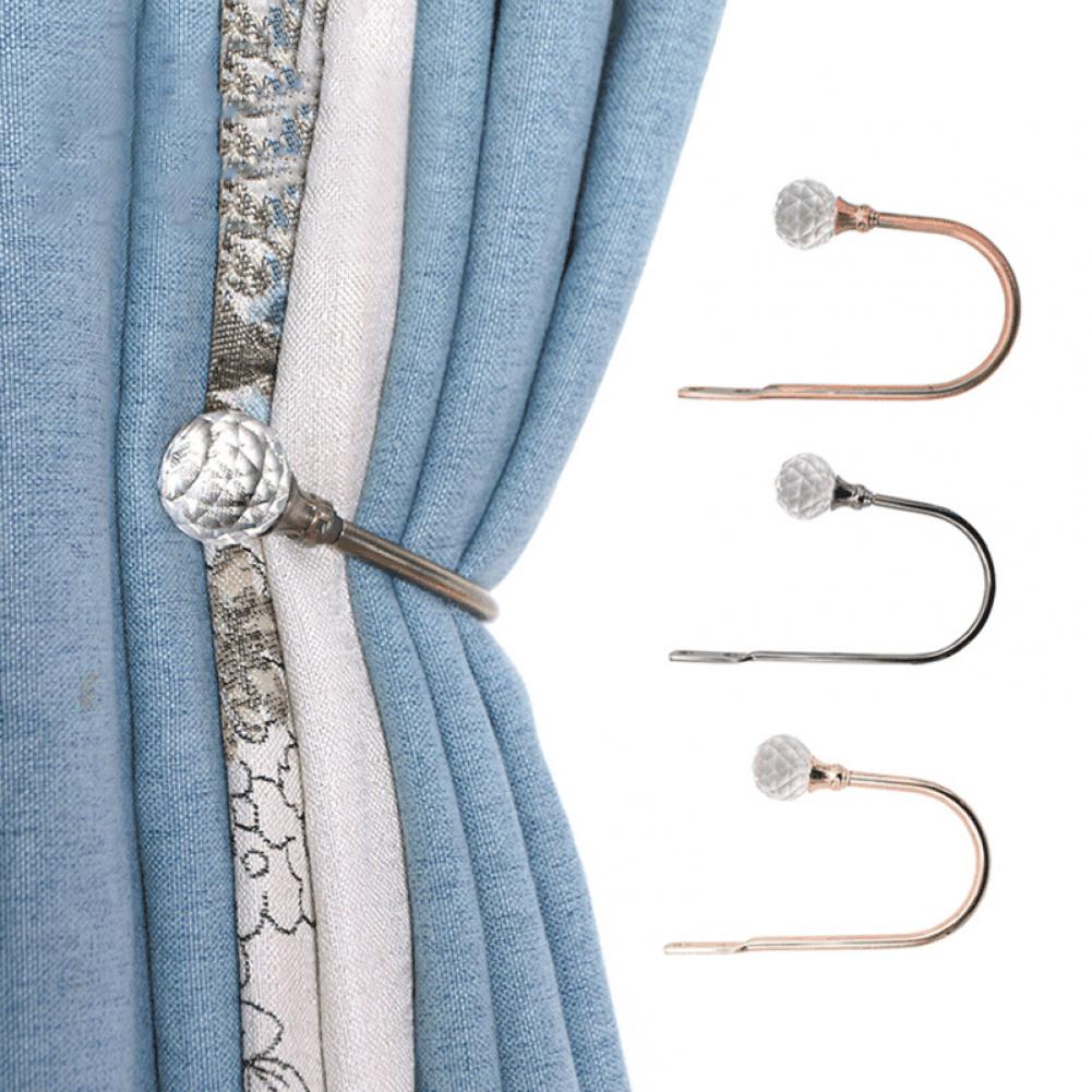 Ganchos de cortina a prueba de herrumbre, soportes de cortina en forma de U montados en la pared, ganchos decorativos de Metal para cortinas, 2 uds.